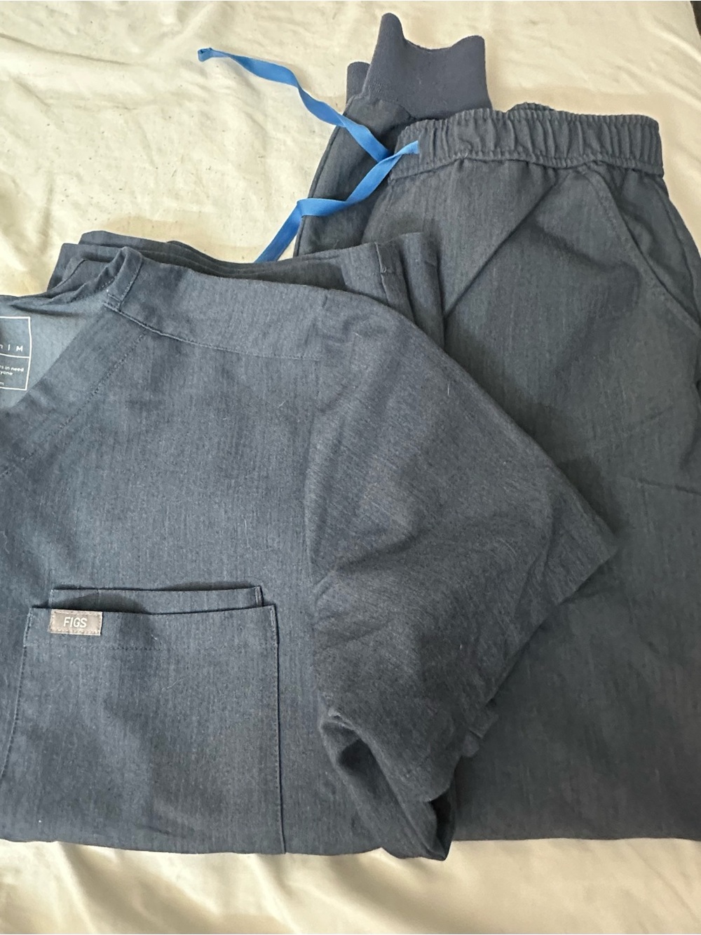 Figs Navy Blue Scrub Set - Track Pants & Top
